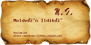 Moldván Ildikó névjegykártya